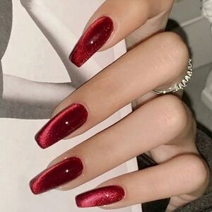 Velvet Red Press on Nails